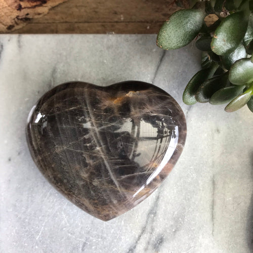 Black Moonstone Heart SKU 19593