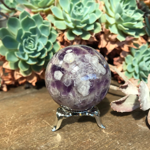 Chevron Amethyst Sphere SKU 16520