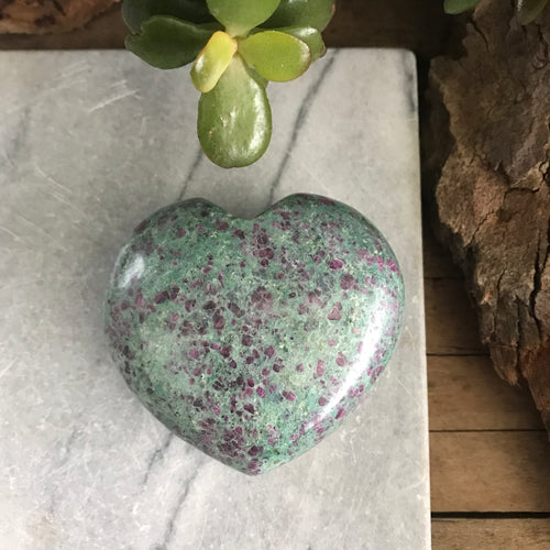 Ruby Fuchsite Heart SKU 20781
