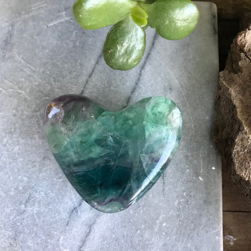 Rainbow Fluorite Heart SKU 20976