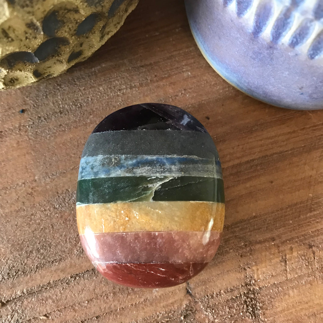 Chakra Bonded Palm Stone SKU 21004