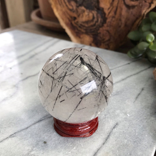 Tourmalinated Quartz Sphere SKU 19773