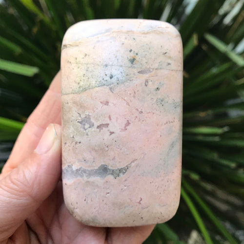 Rhodonite Palm Stone SKU 12509