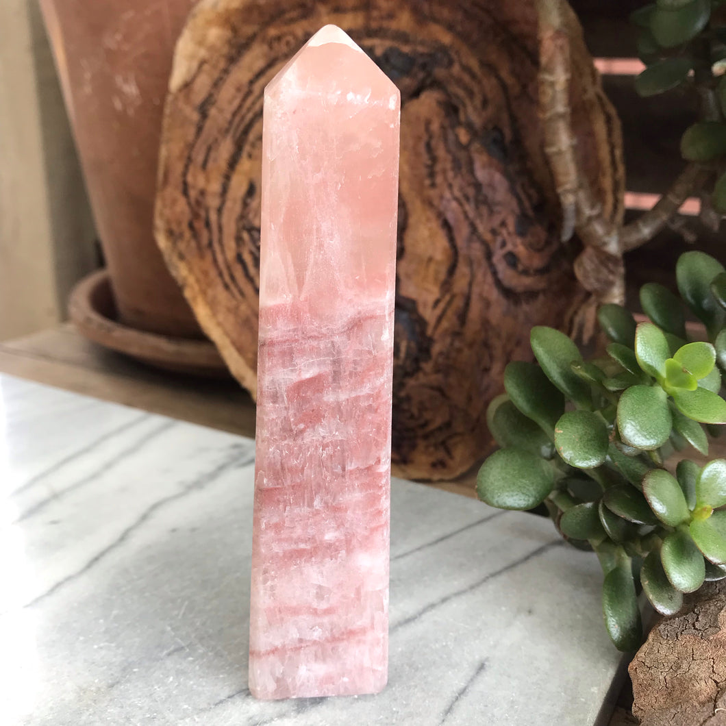 Rose Calcite Obelisk SKU 19365