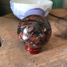 Red & Black Dolomite Sphere SKU 21171