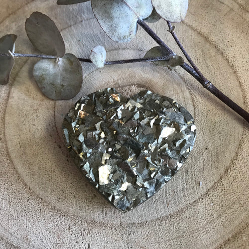 Pyrite Double Sided Cluster Heart SKU 21786