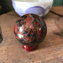 Red & Black Dolomite Sphere SKU 21171