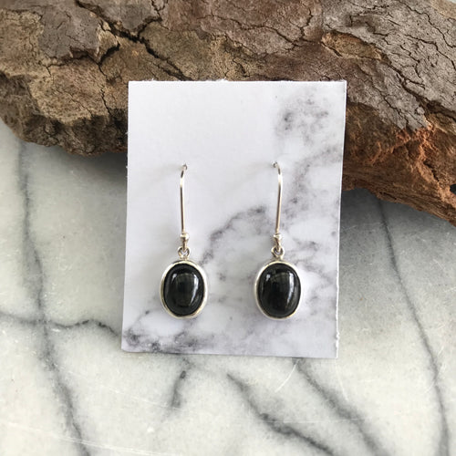 Sterling Silver Black Diopside Earrings SKU 21451