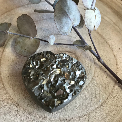 Pyrite Double Sided Cluster Heart SKU 21784