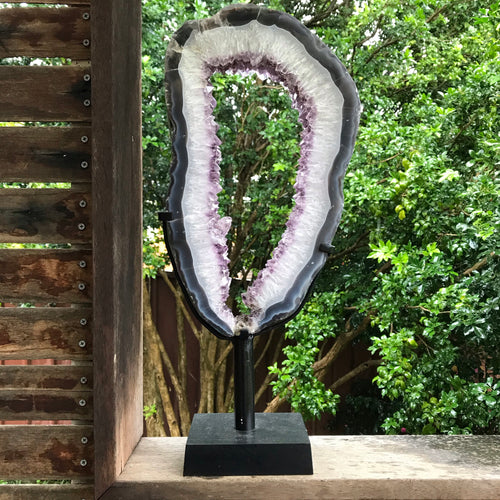 Amelia’s Collection - Amethyst Geode Slice on Stand