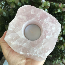 Rose Quartz Chunk Candleholder SKU 21391