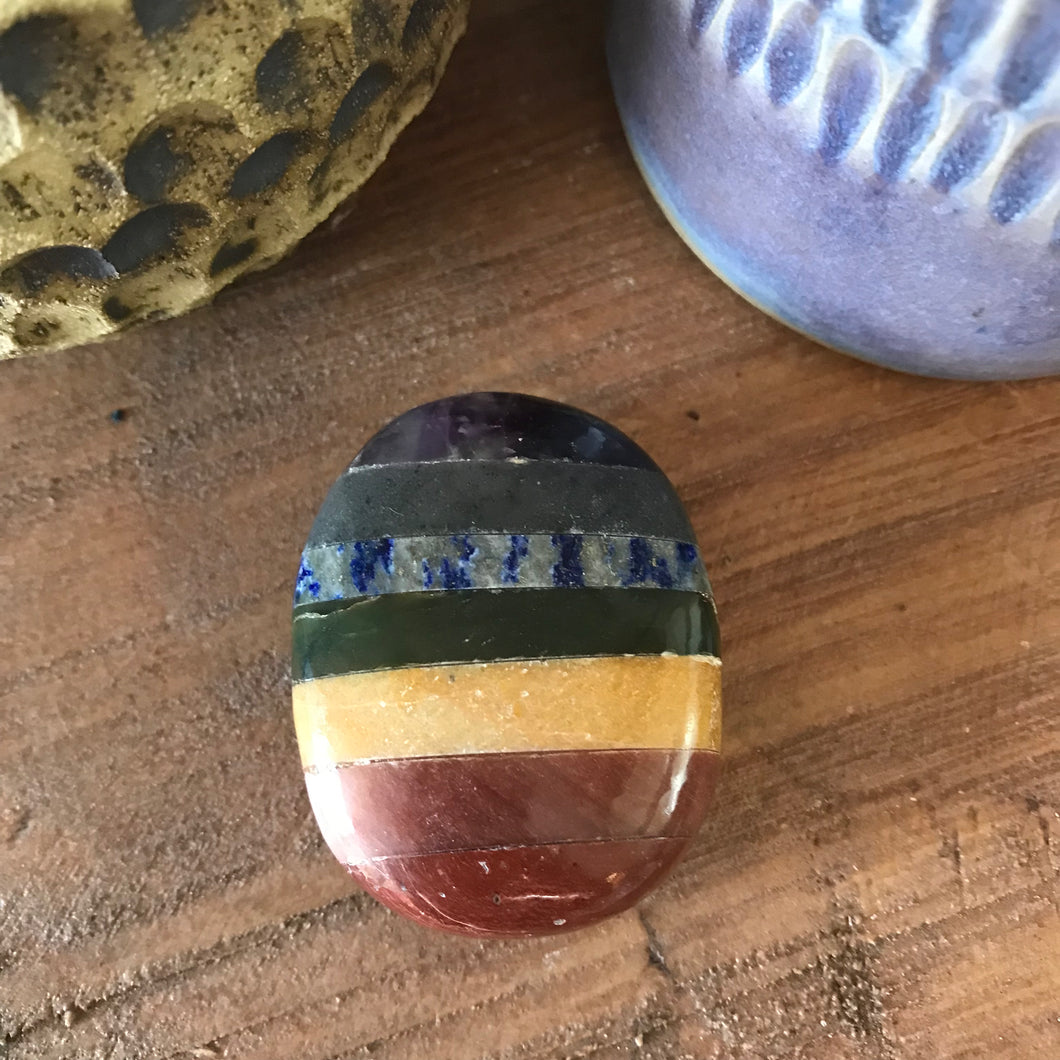 Chakra Bonded Palm Stone SKU 21009