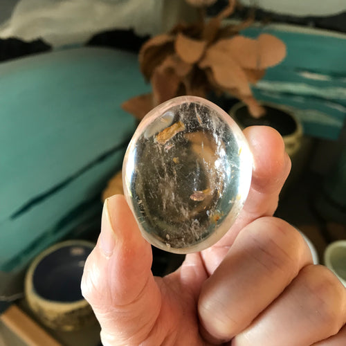 Clear Quartz Palm Stone SKU 21273