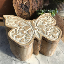 Wooden Butterfly Trinket Box