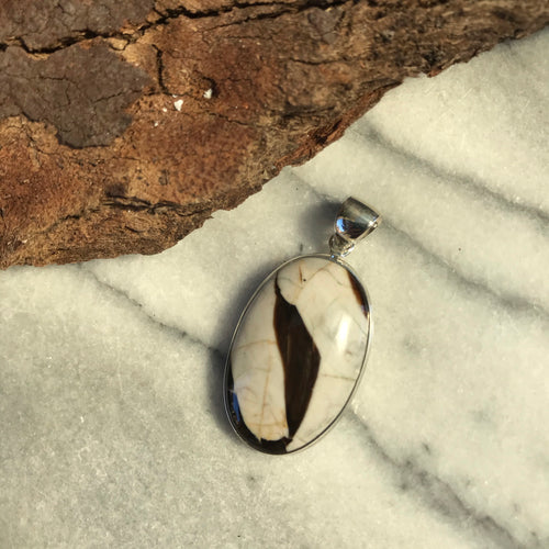 Sterling Silver Peanut Wood Pendant SKU 16987