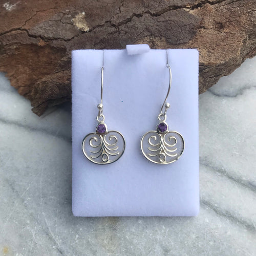 Sterling Silver Amethyst Drop Earrings SKU 16989