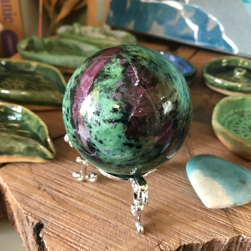 Ruby Zoisite Sphere SKU 21496