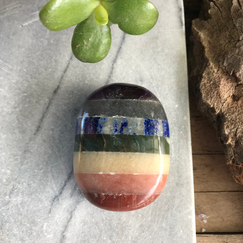 Chakra Bonded Palm Stone SKU 21008