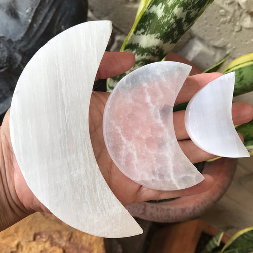 Selenite Crescent Moons