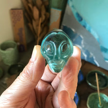 Blue Obsidian Alien Head Carving SKU 21522