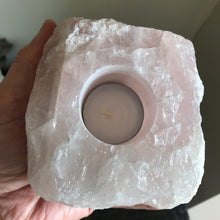Rose Quartz Chunk Candleholder SKU 21391B