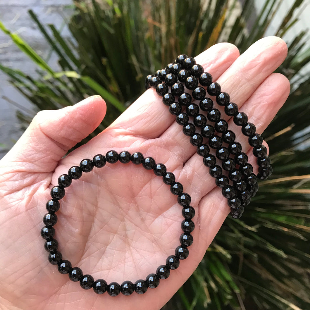 Black Tourmaline 6mm Bead Bracelet